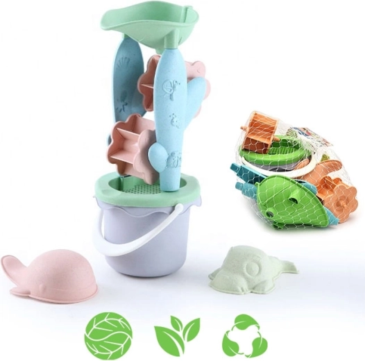 Woopie Green økologisk sandsæt med spand og mølle, 4 dele