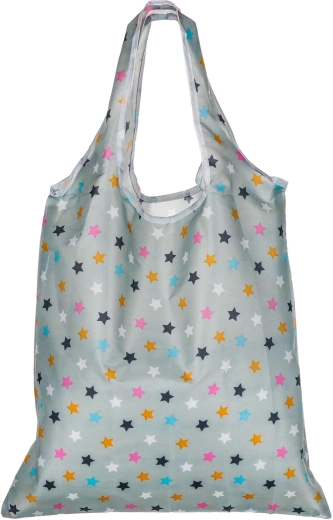Sammenfoldelig indkøbspose med stjernemotiv 59 × 37 cm