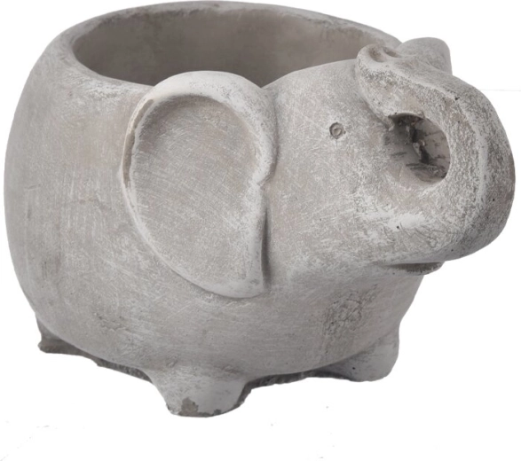 Dekorativ betonblomsterpotte elefant grå 19 × 12 × 12 cm