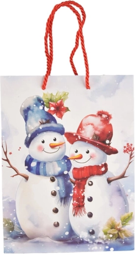Gavepapirspose med vintermotiv af en snemand 18 × 10 × 23 cm
