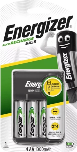 Energizer USB-batterioplader med AA-akkumulatorer