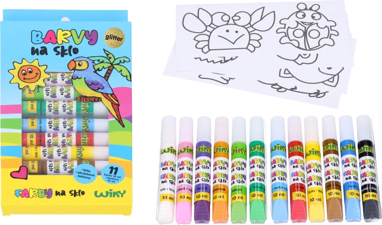 Glitterglasfarver 11+1, 10 ml