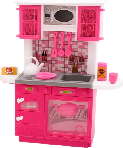 Realistisk køkkenbord med ovn og vask