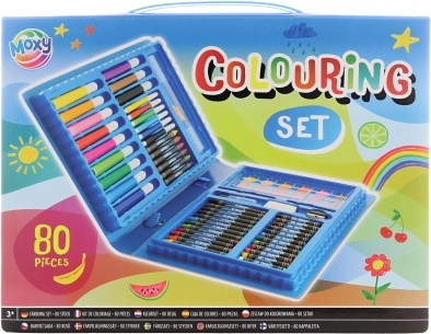 boks med maletilbehør 80 stk