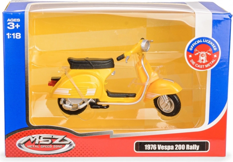 Metalmodel af Vespa 200 Rally 1976 1:18 gul