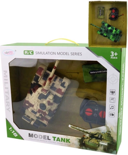 RC-tank med fjernbetjening 27 MHz med lys og lyd 1:18