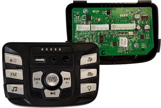 Musikpanel til køretøj med batteri