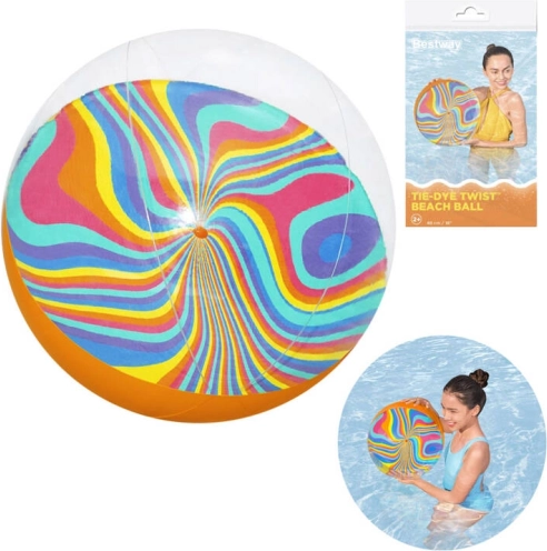 Bestway oppustelig strandbold Tie-Dye Twist 46 cm