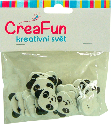 Træknapper panda, mix af farver, 20 stk (23 × 20 mm)