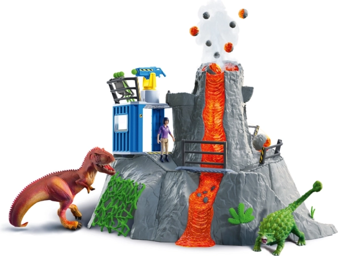 Schleich Dinosaurs vulkan med dinosaurer og forskeren Yuki