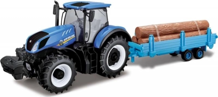 Bburago 1:32 Farm-traktor New Holland med træanhænger
