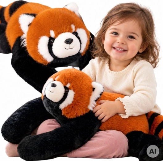 WOOPIE Vægtet sensorisk plyspanda, rød panda, 1 kg