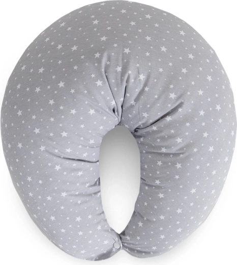 Ceba baby amme- og graviditetspude Huggy basic grey stars 150 × 60 × 37 cm