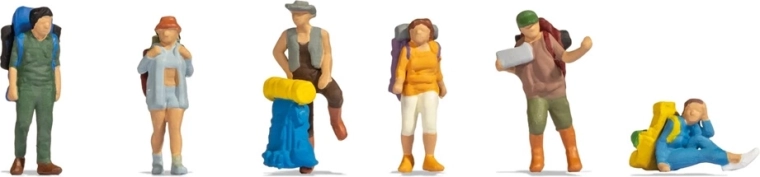 Noch sæt med figurer på rejse med rygsæk (H0)