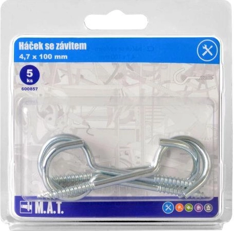 Krog med gevind Zn 100 × 4,7 mm, pakke 5 stk.