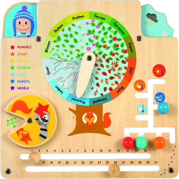 Lucy & Leo træ naturkalender – lærerig Montessori spilleplade
