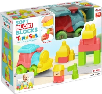 Bløde byggekodser med tog (24 dele)