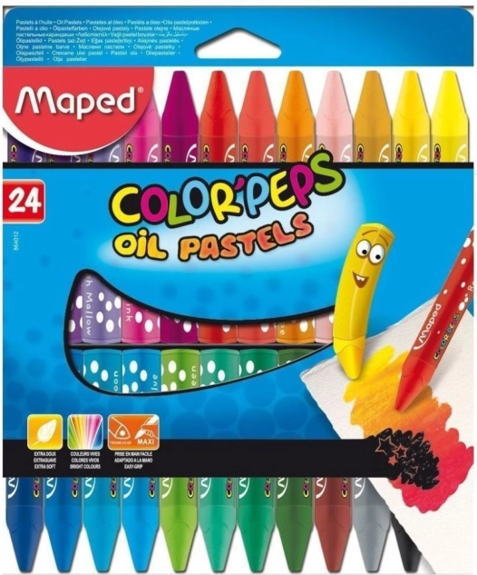 Trekantede oliekridt MAPED Color'Peps 24 stk.
