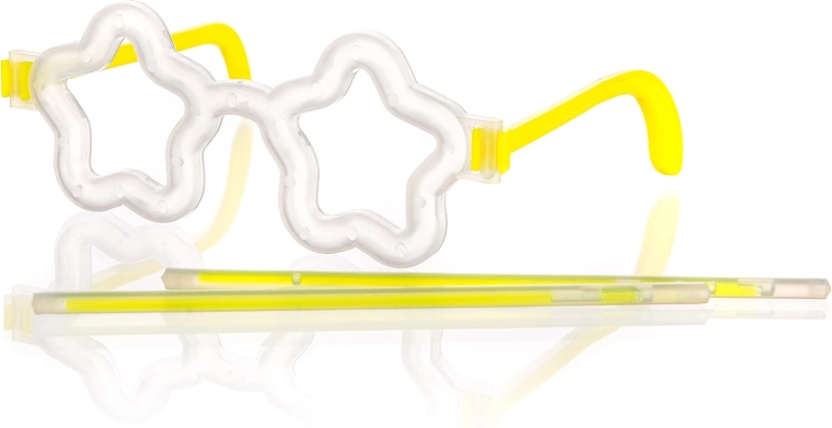 Lysende stjernebriller med 2 fluorescerende armbånd 20 cm MY PARTY