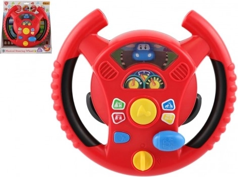 Plastikrat, diameter 25 cm, batteridrevet med lyd og lys, i kasse 27×28×11 cm, 24 mdr.+