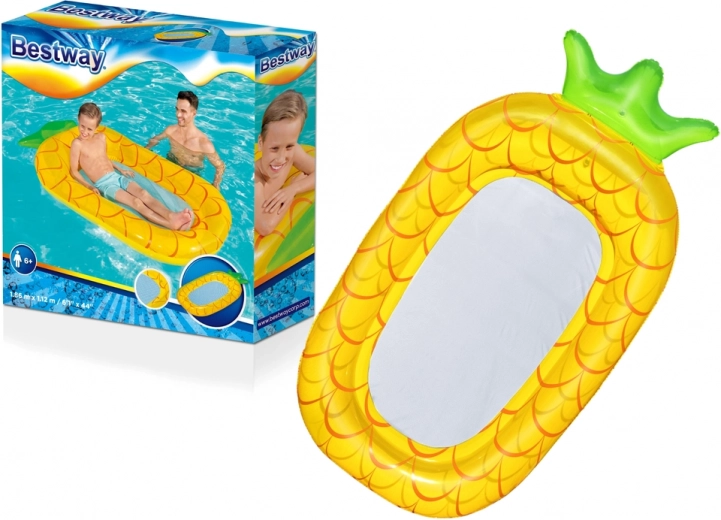 Oppustelig liggemåtte med netbund 186 × 112 cm Bestway – Ananas