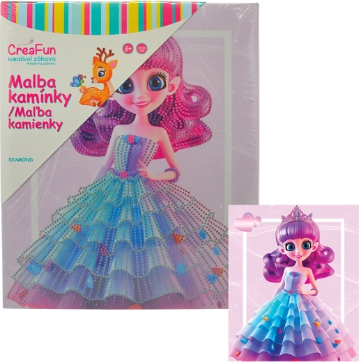 Diamantmaling – regnbuedukke 25 × 30 cm