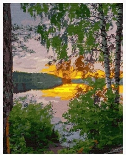 Norimpex mal efter tal Je på søen i skoven 40 × 50 cm