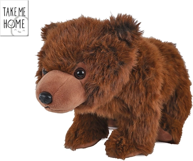 Plysset bamse 35 cm mørkebrun