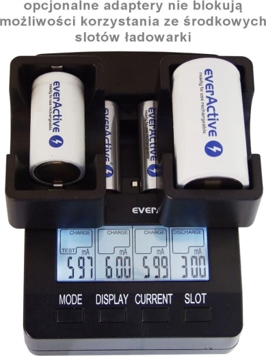 Intelligent oplader EVERACTIVE NC-3000 til AA/AAA med understøttelse af C/D (med adapter)