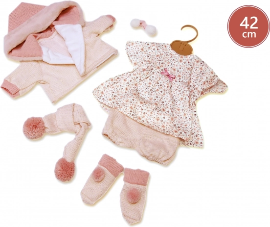 Dukkeoutfit til 42 cm – blomstersæt med tilbehør