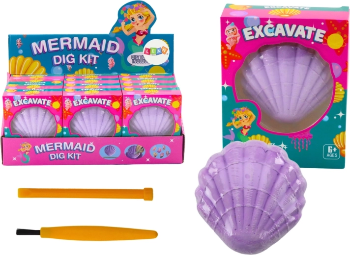 Arkæologisæt Havfrue i musling Mejselbørste