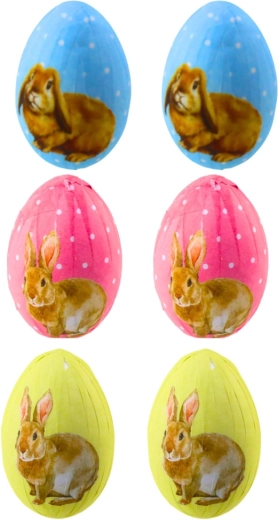 Pastel farvede æg med kaniner
