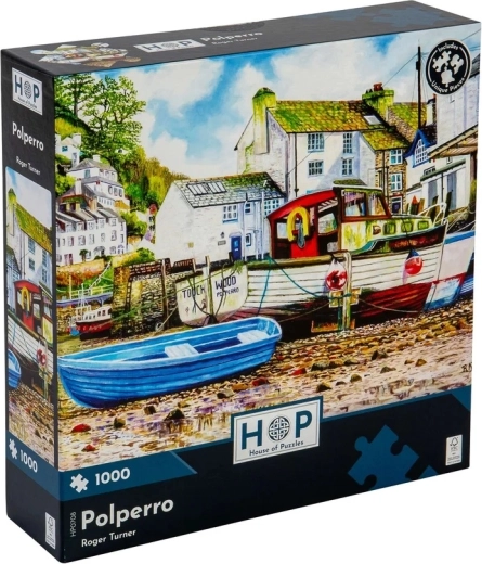 Malerisk havnemotiv fra Polperro
