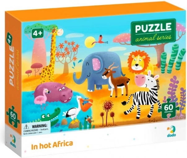 DODO puslespil dyr: hedebølge i Afrika, 60 brikker