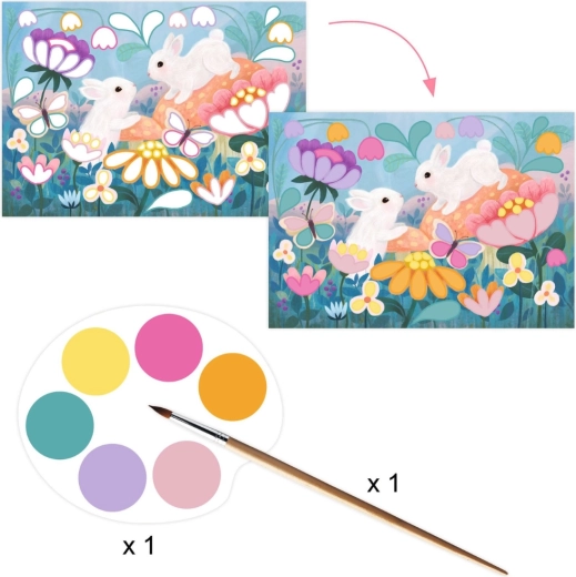 Maling med pastelfarver og blød pensel