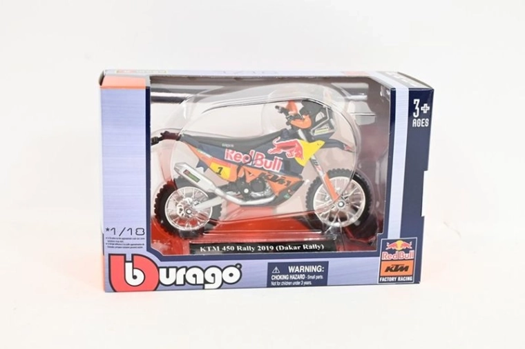 Bburago 1:18 Red Bull KTM 450 Rally Dakar 2019 (startnummer 1) – motorcykelmodel
