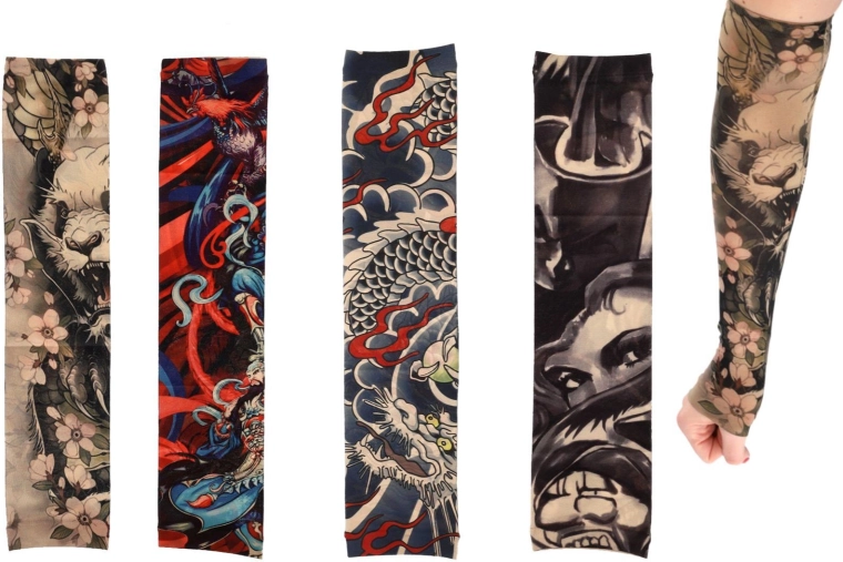 Elastisk tatoveringsærme – 4 designs i pose