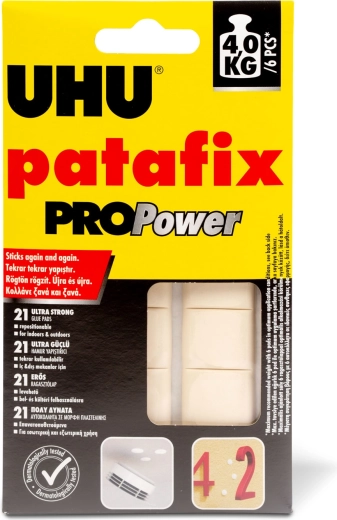 Patafix PROPower hvid klæbegummi, 21 stk.