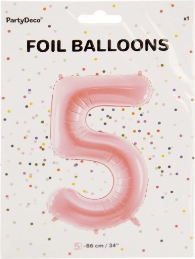 Folieballon tal 5 rosa 86 cm