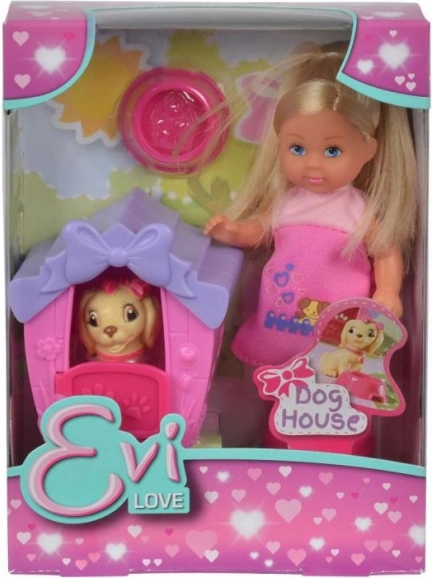 Dukken Evička med hundehus