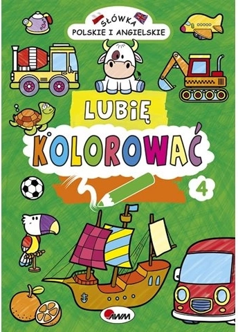 Malebog til børn Lubię kolorować – polske og engelske ord