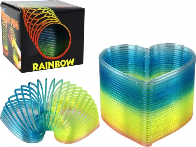 Glitrende regnbuefjedre hjerte 6 cm – antistresslegetøj