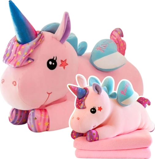 3-i-1: plysdyr, pude og tæppe