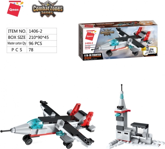 Qman Aircraft Carrier 1406-2 Jagerfly F/A-18 2-i-1
