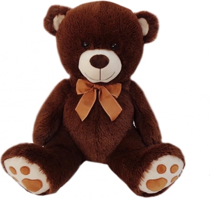 Brun plysbamse siddende 40 cm