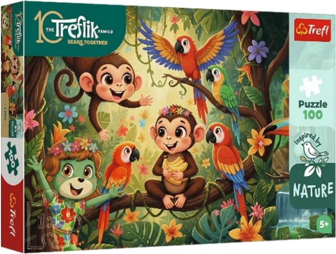 Trefl Inspired By Nature puslespil Małpki og venner 100 brikker