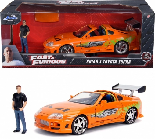 Model bil Fast & Furious Toyota Supra 1/24 med figur