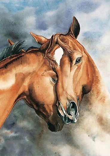 Norimpex mal efter tal Heste 40 × 50 cm