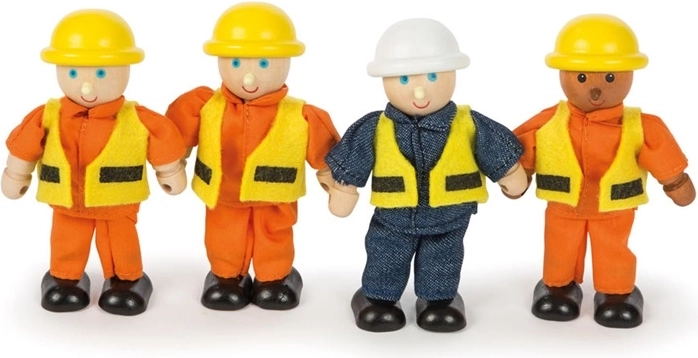 Tidlo træfigurer – bygningsarbejdere (4 stk.)