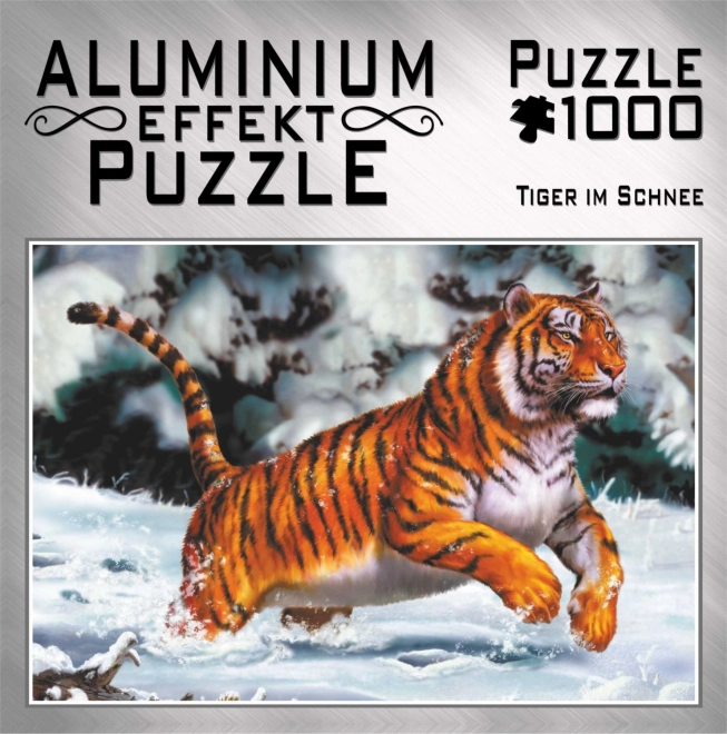 Metallisk puslespil tiger i sneen 1000 brikker